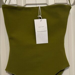 Zara Khaki Green Sculpt Bodysuit